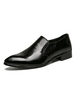 Chaussures mocassins pour hommes confortables en cuir PU à bout rond sans lacets mocassins noirs
