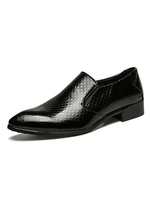 Chaussures mocassins pour hommes confortables en cuir PU à bout rond sans lacets mocassins noirs