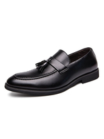 Chaussures mocassins pour hommes confortables en cuir PU à enfiler