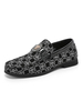 Chaussures mocassins pour hommes confortables en cuir PU avec boucle à enfiler