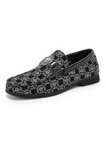 Chaussures mocassins pour hommes confortables en cuir PU avec boucle à enfiler