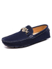 Chaussures mocassins pour hommes confortables en cuir PU avec détails en métal sans lacet