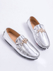 Chaussures mocassins pour hommes confortables en cuir PU avec détails en métal sans lacet