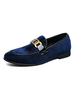 Chaussures mocassins pour hommes confortables mocassins en polyster PU en cuir bleu