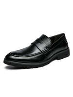 Chaussures Mocassins Pour Hommes Cuir PU Monk Strap Slip-On Low-Tops Chaussures Noires