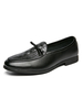 Chaussures mocassins pour hommes en cuir PU Bows Ombre Slip-On Low-Tops Mocassins noirs