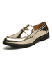 Chaussures mocassins pour hommes en cuir PU Détails en métal Chaussures de costume blondes à talon plat et à enfiler