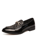 Chaussures mocassins pour hommes en cuir PU Détails en métal Paillettes cloutées Chaussures basses à enfiler en cuir noir