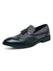 Chaussures mocassins pour hommes mode cuir PU pompons bloc de couleur sans lacet
