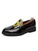 Chaussures Mocassins Pour Hommes Noir Slip-On Bout Rond Low-Tops Chaussures En Cuir PU
