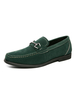 Chaussures mocassins pour hommes populaires détails en métal mocassins verts à enfiler en polyuréthane