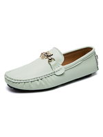 Chaussures mocassins pour hommes populaires en cuir PU avec détails en métal sans lacet