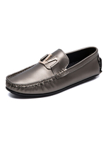 Chaussures mocassins pour hommes populaires en cuir PU avec détails en métal sans lacet