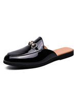 Chaussures mocassins pour hommes populaires en cuir PU Détails en métal Artwork Slip-On Casual Lofers