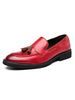 Chaussures Mocassins Pour Hommes Rouge Slip-On Bout Rond En Cuir Synthétique Chaussures Basses