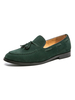 Chaussures mocassins pour hommes sans lacet bout rond en cuir PU bas hauts mocassins verts