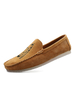 Chaussures mocassins pour hommes Slip-On Détails en métal Chaussures décontractées en cuir PU à bout rond