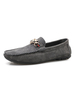 Chaussures mocassins pour hommes Slip-On Détails en métal Chaussures décontractées en cuir PU à bout rond