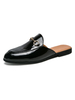 Chaussures mocassins pour hommes Slip-On Détails en métal Illustration Pantoufles en cuir PU à bout rond