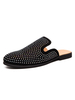 Chaussures mocassins pour hommes Slip-On Détails en métal Pantoufles décontractées en cuir PU à bout rond