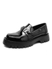 Chaussures Mocassins Pour Hommes Slip-On Détails Métalliques Bout Rond Cuir PU