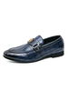 Chaussures Mocassins pour Hommes Slip-On Détails Métalliques Bout Rond Cuir PU