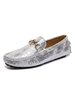 Chaussures Mocassins Pour Hommes Slip-On Détails Métalliques Bout Rond Cuir PU