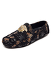 Chaussures mocassins pour hommes Slip On Metal Details Polka Dot Round Toe PU Cuir Marron Mocassins