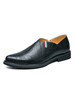 Chaussures mocassins pour hommes Slip-On Monk Strap Bout rond en cuir PU Chaussures habillées noires
