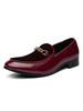 Chaussures mocassins pour hommes Slip On Round Toe Mocassins rouges en cuir PU