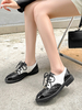 Chaussures Oxfords noires à bout rond femmes chaussures décontractées classique à lacets