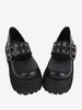 chaussures épaisses gothiques Lolita en cuir PU à bout rond Lolita noires