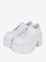 chaussures épaisses gothiques Lolita noires en cuir PU à bout rond Lolita