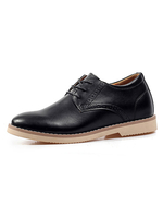 Chaussures pour hommes incroyables en cuir PU bout rond bas-tops noir chaussures vintage