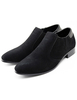 Chaussures pratqiues à bout pointu en cuir suédé noir pour homme