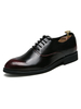 Chaussures richelieu à bout pointu bordeaux à lacets pour hommes