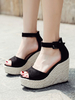 Chaussures Sandales compensées Flanelle noire