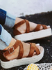 Chaussures sandales compensées léopard bout ouvert cuir Synthétique caoutchouc bout ouvert sandales femmes