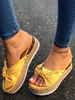 Chaussures Sandales compensées Nubuck jaune Chaussures dété pour femmes