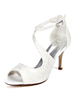 Chaussures Sandales de Mariée Femmes Imprimés à Talons Hautes Fins en Paillettes à Cuir Synthétique avec Bour Ouvert Unicolore avec Boucles Unicolore