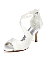 Chaussures Sandales de Mariée Femmes Imprimés à Talons Hautes Fins en Paillettes à Cuir Synthétique avec Bour Ouvert Unicolore avec Boucles Unicolore