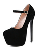 Chaussures Sexy Escarpins avec Plateforme Talons Hautes Aiguilles Femmes en Velours avec Bout Rond à Cuir Synthétique Unicolore Sexy
