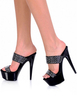 Chaussures sexy Femmes plateforme noire à bout ouvert strass 2021 Sandales talons hauts
