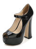 Chaussures sexy noires à plateforme peep toe à talons hauts chaussures Mary Jane