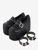 Chaussures Sweet Lolita Escarpins Lolita à talons compensés en cuir PU avec chaînes noires