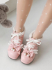 Chaussures Sweet Lolita Escarpins Lolita en cuir PU à bout rond et nœuds roses