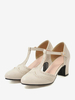 Chaussures vintage blanches - Escarpins à bride en T Chunky Heek