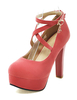 Chaussures vintage femme talon haut platefome boucle réglable