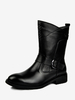 Chelsea Bottes Homme Bottines En Cuir De Vachette Noir Bout Rond Boucle