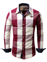 Chemise à carreaux 100% coton coupe régulière pour homme